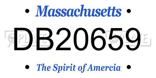 DB20659 Massachusetts License Plate