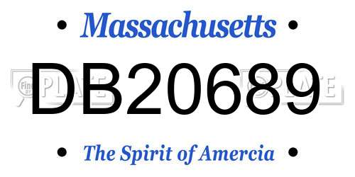 DB20689 Massachusetts License Plate