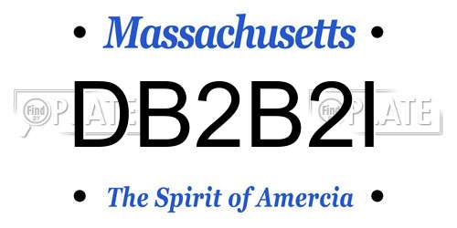 DB2B2I Massachusetts License Plate