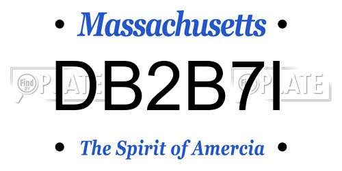 DB2B7I Massachusetts License Plate