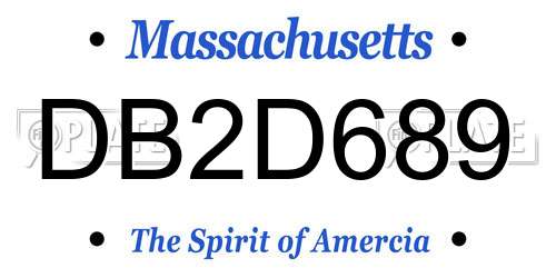 DB2D689 Massachusetts License Plate