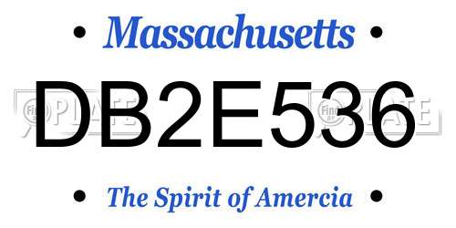 DB2E536 Massachusetts License Plate
