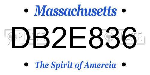 DB2E836 Massachusetts License Plate