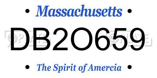 DB2O659 Massachusetts License Plate