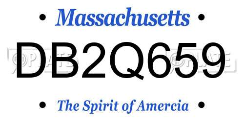 DB2Q659 Massachusetts License Plate