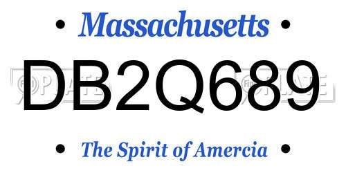 DB2Q689 Massachusetts License Plate