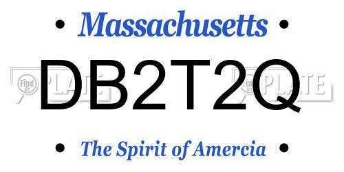 DB2T2Q Massachusetts License Plate