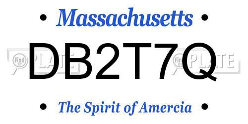 DB2T7Q Massachusetts License Plate