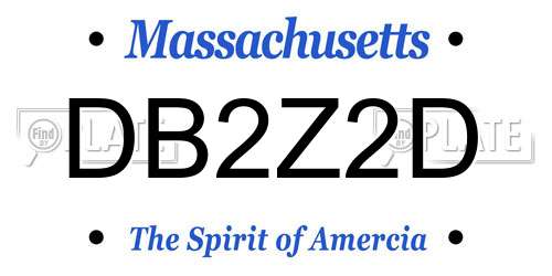DB2Z2D Massachusetts License Plate