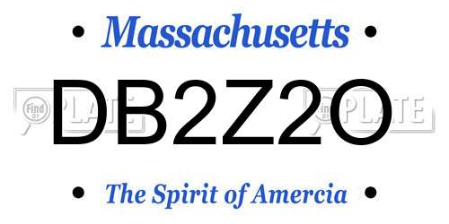 DB2Z2O Massachusetts License Plate