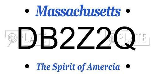 DB2Z2Q Massachusetts License Plate