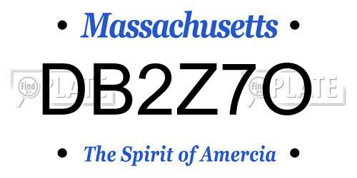 DB2Z7O Massachusetts License Plate