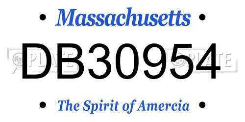 DB30954 Massachusetts License Plate