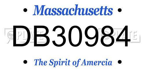 DB30984 Massachusetts License Plate