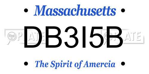 DB3I5B Massachusetts License Plate