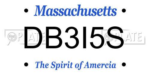 DB3I5S Massachusetts License Plate