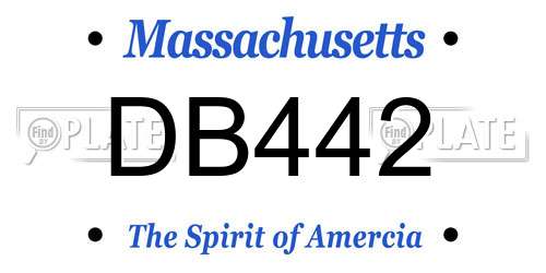 DB442 Massachusetts License Plate