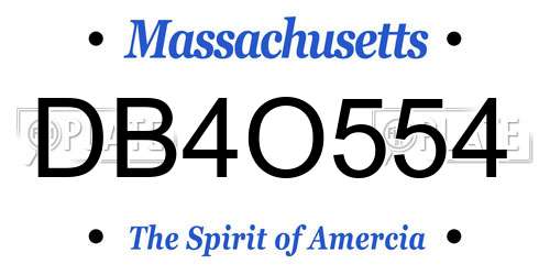 DB4O554 Massachusetts License Plate