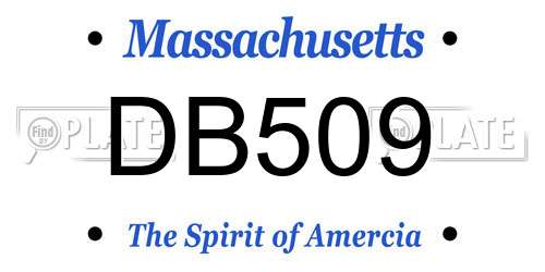 DB509 Massachusetts License Plate