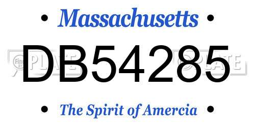 DB54285 Massachusetts License Plate