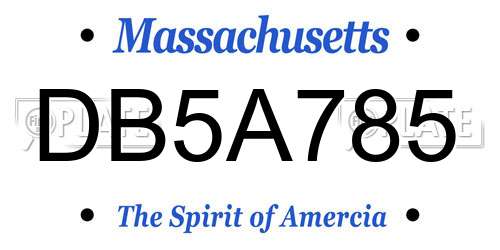DB5A785 Massachusetts License Plate