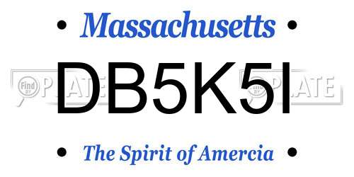 DB5K5I Massachusetts License Plate