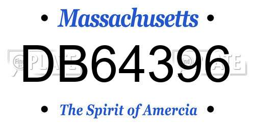 DB64396 Massachusetts License Plate
