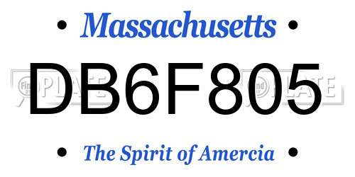 DB6F805 Massachusetts License Plate