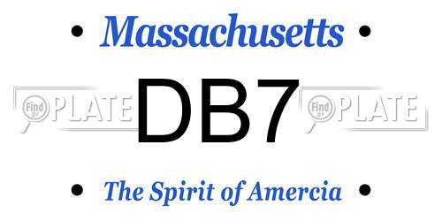 DB7 Massachusetts License Plate