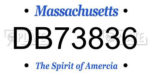 DB73836 Massachusetts License Plate