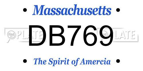 DB769 Massachusetts License Plate