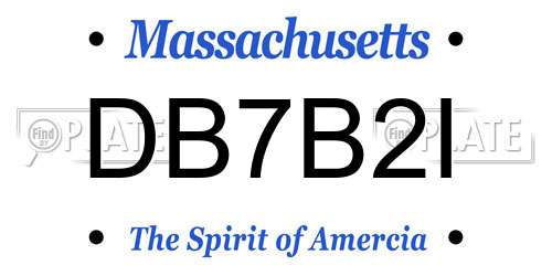 DB7B2I Massachusetts License Plate