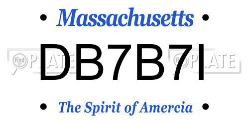 DB7B7I Massachusetts License Plate