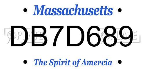 DB7D689 Massachusetts License Plate