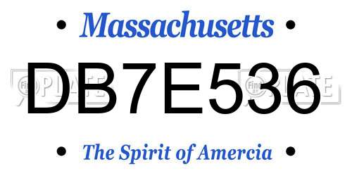 DB7E536 Massachusetts License Plate