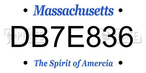 DB7E836 Massachusetts License Plate
