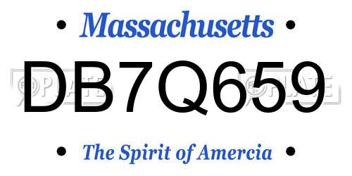 DB7Q659 Massachusetts License Plate