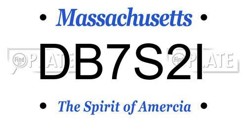 DB7S2I Massachusetts License Plate