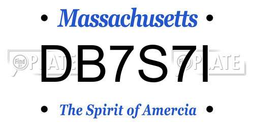 DB7S7I Massachusetts License Plate
