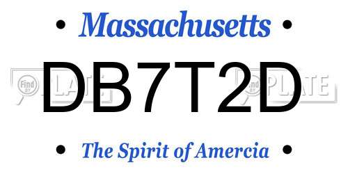 DB7T2D Massachusetts License Plate