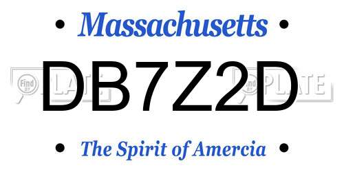 DB7Z2D Massachusetts License Plate