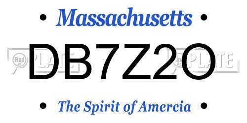 DB7Z2O Massachusetts License Plate