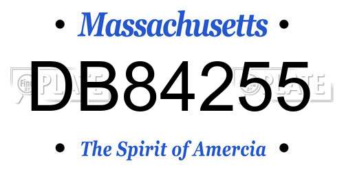 DB84255 Massachusetts License Plate