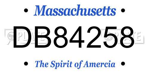 DB84258 Massachusetts License Plate