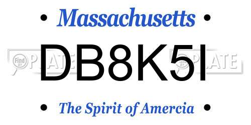 DB8K5I Massachusetts License Plate
