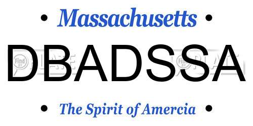 DBADSSA Massachusetts License Plate