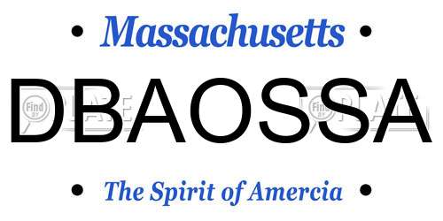 DBAOSSA Massachusetts License Plate