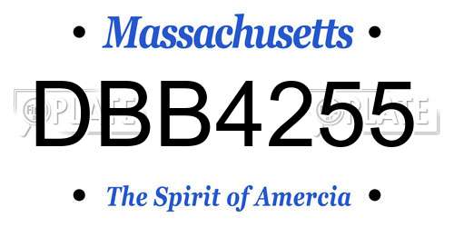 DBB4255 Massachusetts License Plate