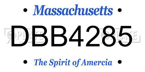 DBB4285 Massachusetts License Plate