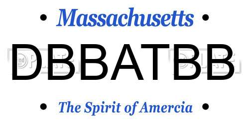DBBATBB Massachusetts License Plate